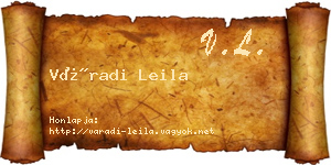 Váradi Leila névjegykártya